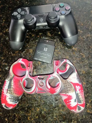 Kit Playstation 2 - controle PS4 + adaptador bluetooth 