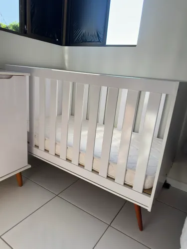 Berço Mini Cama branco Retrô