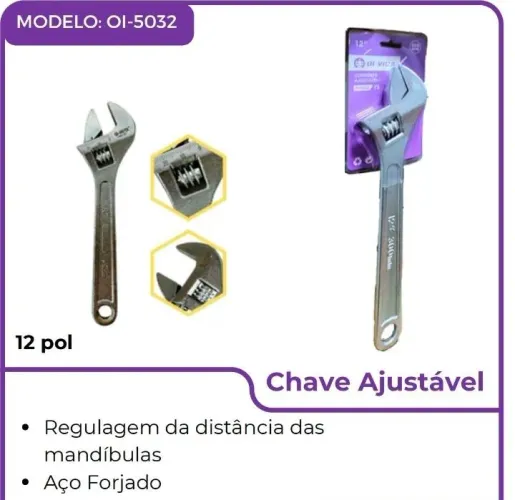 Regulagem chave inglesa 12 polegadas