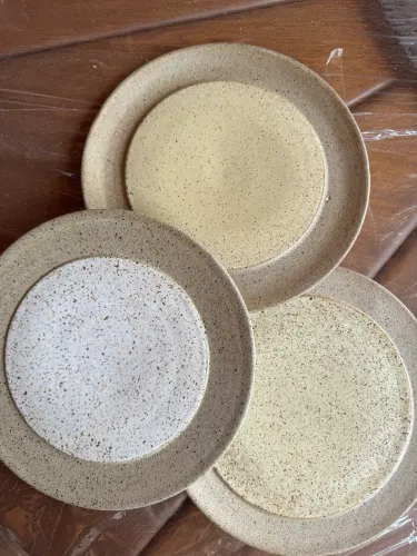 Kit Conjunto 06 Pratos Sobremesa em Cerâmica 
