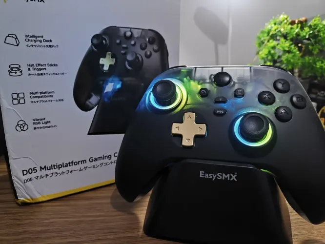 Controle Gamer EasySMX D05 + base para carregamento - sem fio *NOVO*