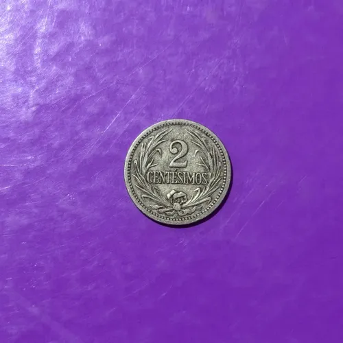 Moeda Uruguai 2 Centésimos 1901 - Antiga - República Oriental