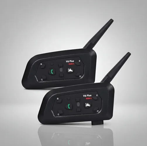 Comunicador Capacete V6 Plus 2 Unidades / Par Bluetooth 5.0<br>