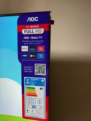 Smart TV AOC Roku 40" Full HD - nova