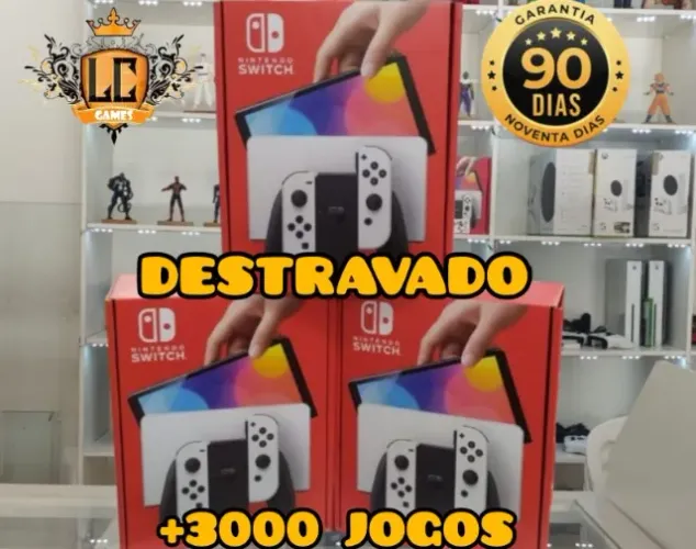 NINTENDO SWITCH OLED (( DESBLOQUEADO )) VAI: 3OOO JOGOS + O3 MESES GARANTIA I LOJA FISICA