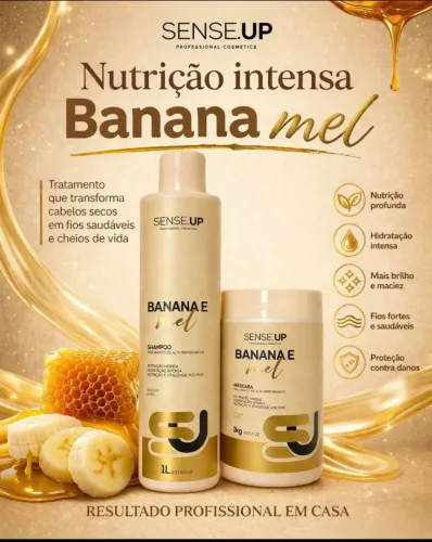 Kit Banana E Mel Sense Up Nutrição Intensa 1L + 1kg