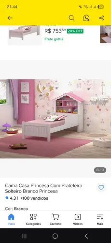 Cama casinha infantil menina