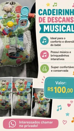 Cadeira musical e vibratória de balanço
