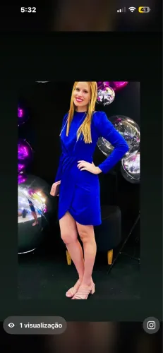 Vestido lindo azul de festa da shein, semi novo! Tamanho P veste do 36 ao 38.