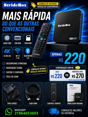 StrideBox 4K 2GB RAM 16GB ROM Wi-Fi Bluetooth
