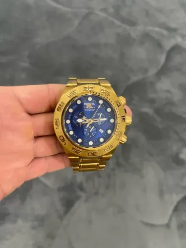 Relógio Invicta Masculino Subaqua/Pro Diver Azul e Dourado Cronógrafo