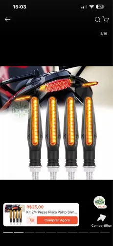 Piscas em LED com iluminação continua