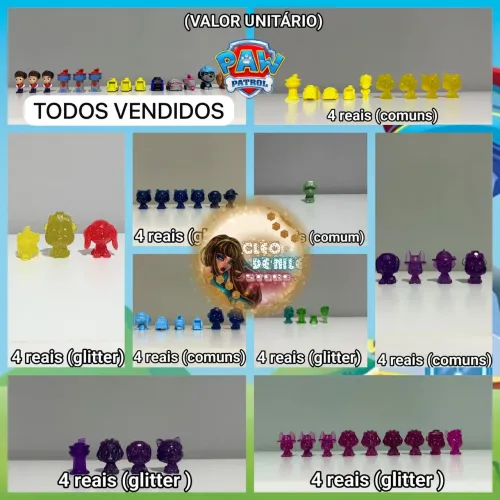 Batavinhos surpresa Patrulha Canina - Coleção 1 e 2 (Comuns e Glitter)