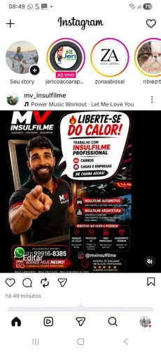 Aplicação de Insulfilm em domicílio