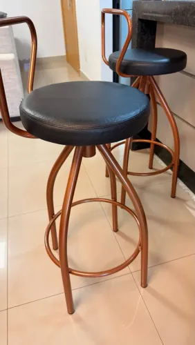 Conjunto de Banquetas altas Brigatto preto/bronze
