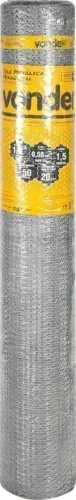 Tela metálica hexagonal, malha 1/2", 24 BWG x 1,5 m, com 50 m, viveiro, VONDER