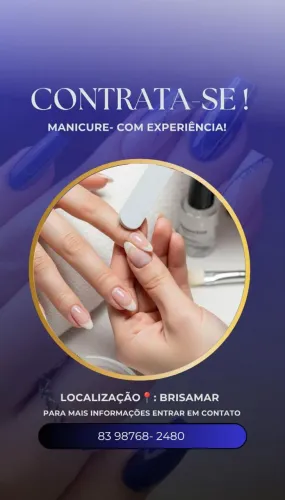 Vaga para manicure com experiência 
