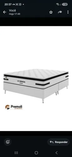 cama base + colchão Liz Premium 158X198X74 Molas Ensacadas D33 120 kg Plumatex<br>R$ 4.200,00