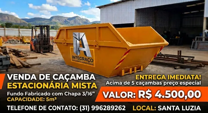 Caçamba Poly mista , entrega imediata