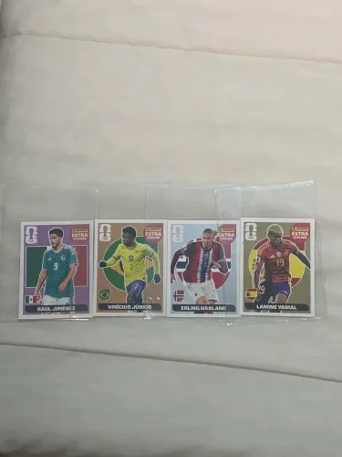 Pack 4 figurinhas extra sticker ouro prata bronze e bordo 