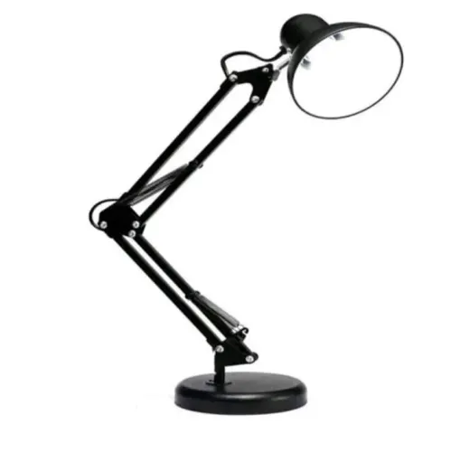Luminária de Mesa Pixar Preta Articulada e Regulável