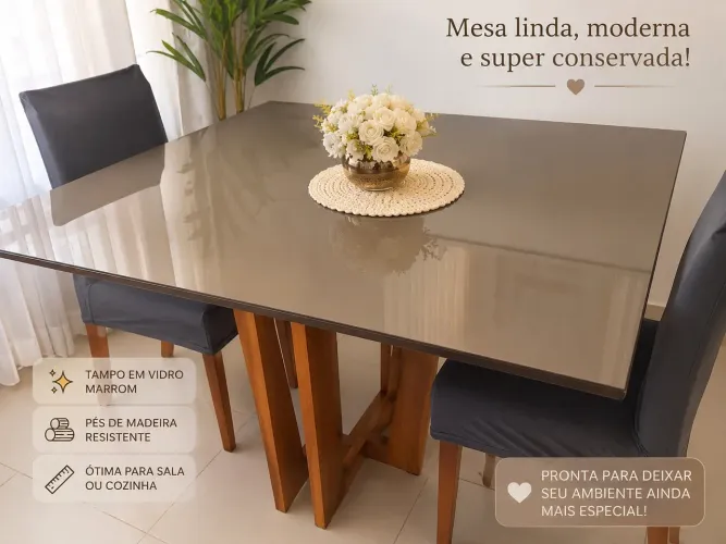 Mesa de jantar moderna - Excelente estado