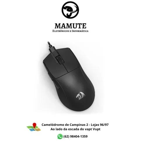 Mouse Gamer Redragon K1ng 8K 26000 DPI Preto PAW3395 8000 Hz Cabo USB Tipo-C