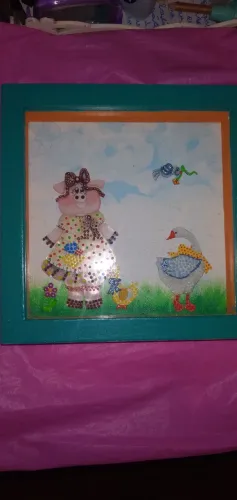Quadro pequeno infantil artesanal 