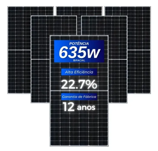 Kit Placa Solar Módulo com 6 unidades 635 W. Off grid com sistema integrado e 1 inversor.