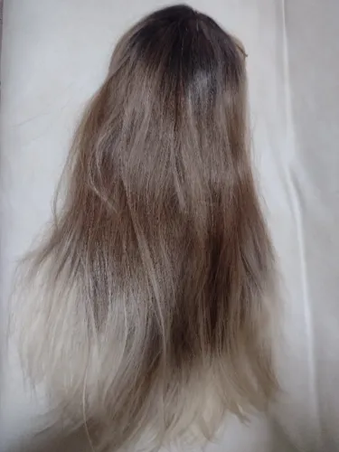 Peruca Longa Cabelo Loiro e com Franja