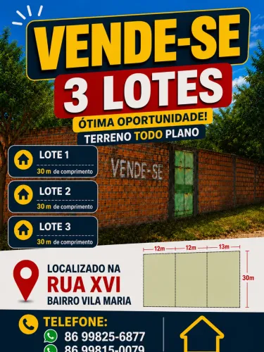 Vendo terreno loteado no vila Maria Teresina/Pi