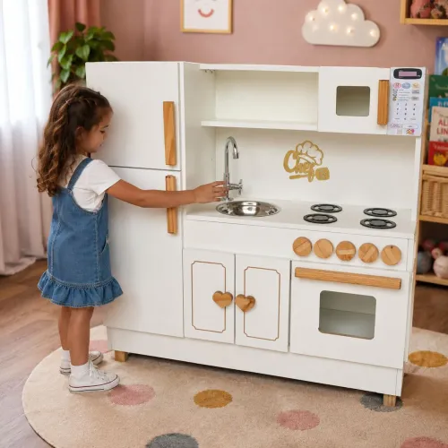 Cozinha infantil de MDF 15mm completa com geladeira e forno