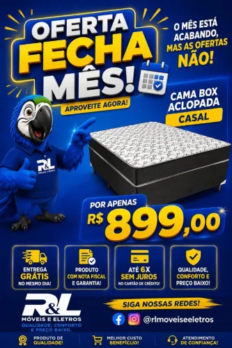 Cama Box Acoplada Casal Produto Novo/Pronta Entrega Loja RL Moveis 