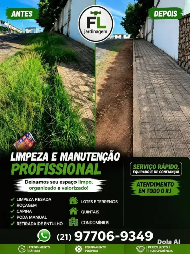FL jardinagem, limpeza, roçagem, podas e manutenção em geral 