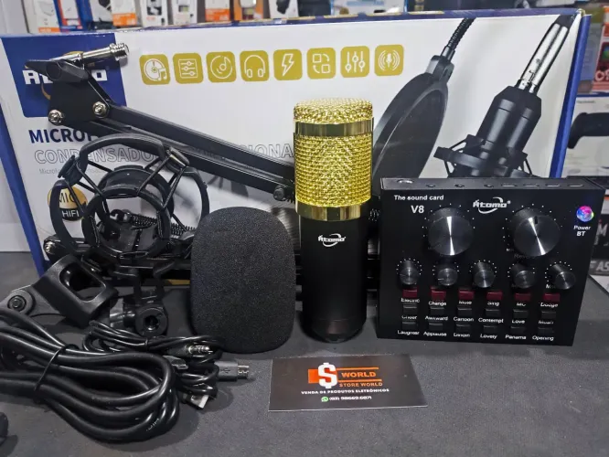 Kit microfone Condensador Bm 800 + Acessórios e Plaquinha Interface - Loja Store World