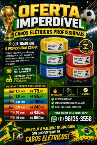 Cabos elétricos flexível antichamas ?