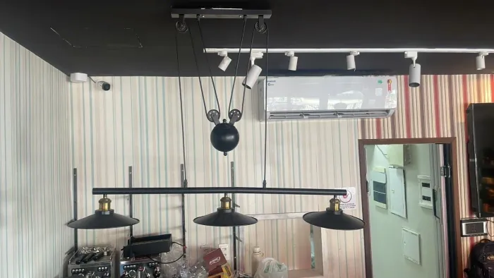 Pendente Industrial Trio Preto Vintage Retro  Roldana 