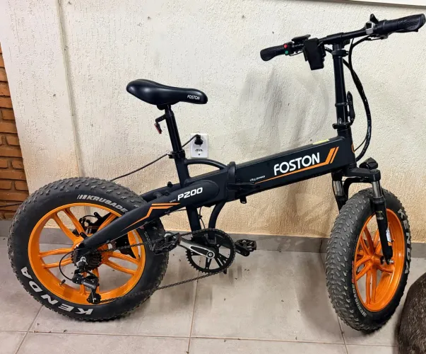 Bicicleta Elétrica Foston P200 Dobrável - Shimano 7 Marchas - Fat Bike