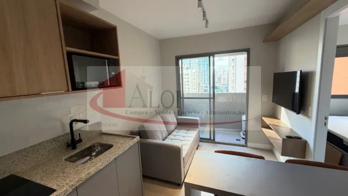 Apartamento para locação com 1 dormitório mobiliado e ar condicionado na região da Vila Ol