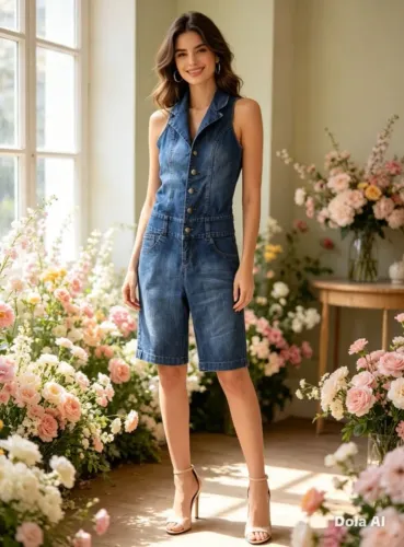 macacão jeans feminino dammi's