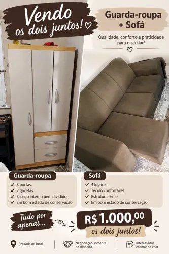 Sofá e guarda roupa