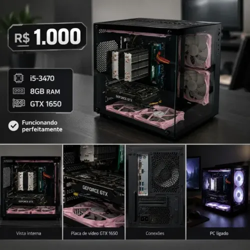 PC GAMER COM GTX 1650 À VENDA ? 8GB RAM + i5 + FANS NOVAS COM CONTROLADORA | R$ 1.100