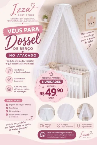 Atacado de Véus para Dossel de Berço