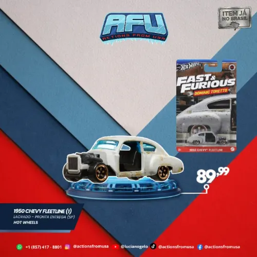 1950 Chevy Fleetline Hot Wheels Silver Velozes E Furiosos