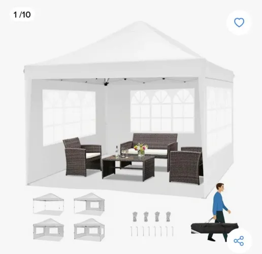 Tenda - 3x3 com parede lateral - preta