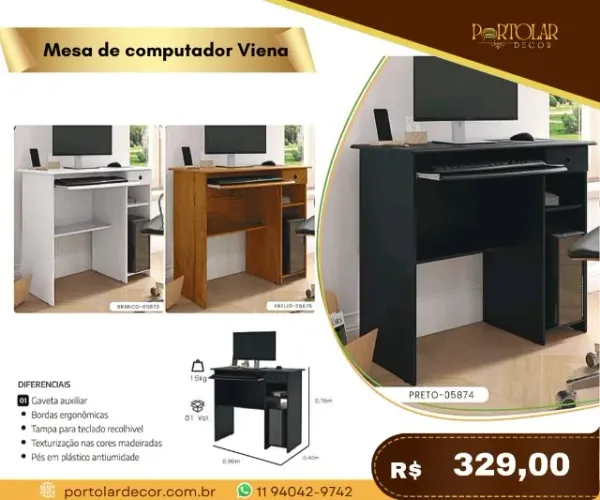 Mesa de Computador Viena, a pronta entrega