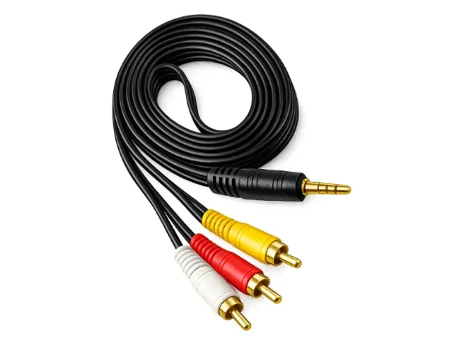 Cabo Áudio P2 para 3 RCA 1,5m Auxiliar para Som TV DVD e Receiver