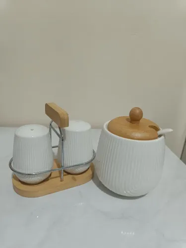 Saleiro 90 ml + pimenteiro 90 ml + açucareiro 360 ml