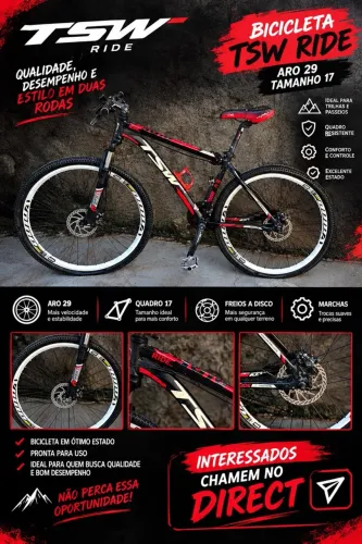 Vendo TSW Ride Aro 29 | Quadro 17 | Freio a Disco