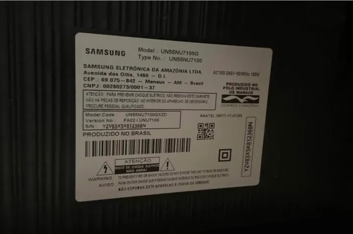 TV Samsung 55? 4K Smart ? com defeito